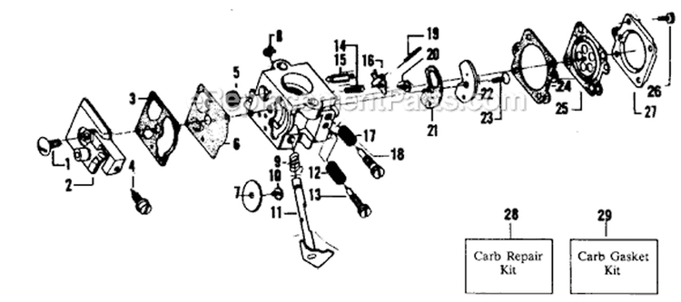 Page A Diagram and Parts List for 1600T  Weed Eater Trimmer